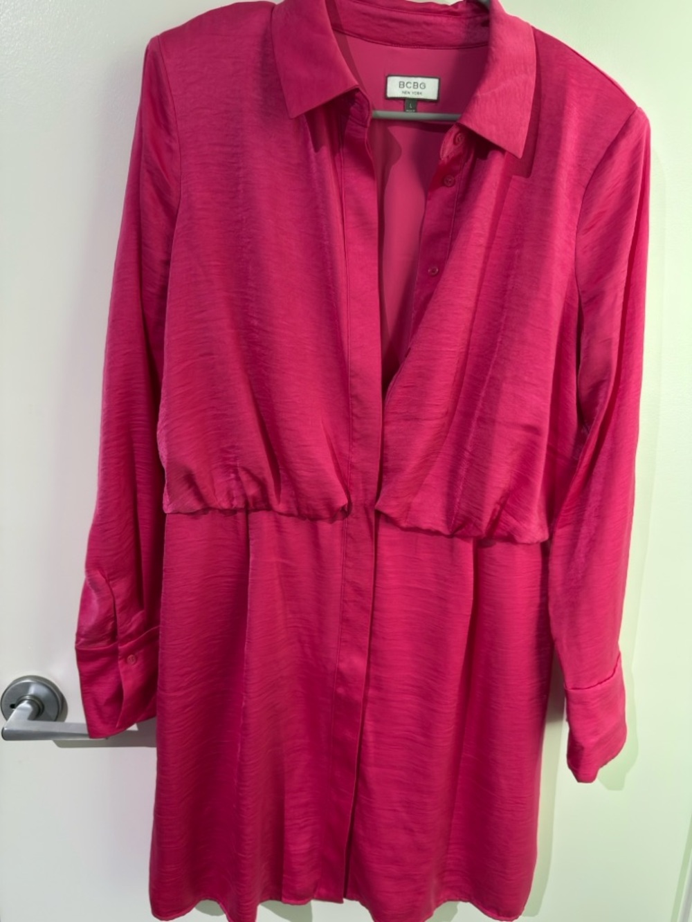 BCBG Vibrant Pink Button-Up Shirt